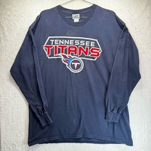 Tennessee Titans Vintage 90s Y2K Lee Sport Long Sleeve Navy Blue Tee 100% Cotton